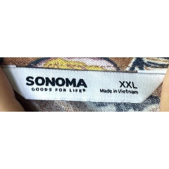 Sonoma Midi Linen Sleeveless XXL Summer Tiered Button Down Sun Beach Dress - Picture 7 of 9